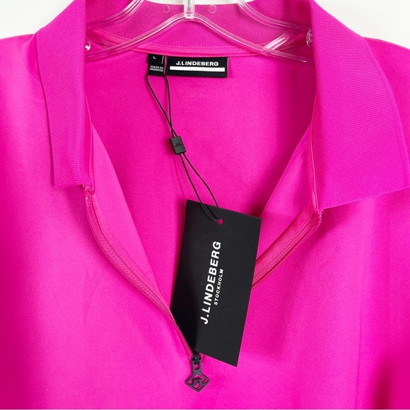 J. Lindeberg Kanai Lux Sculpt Mini Dress Size Large NWT Fuchsia Pink - Picture 5 of 9